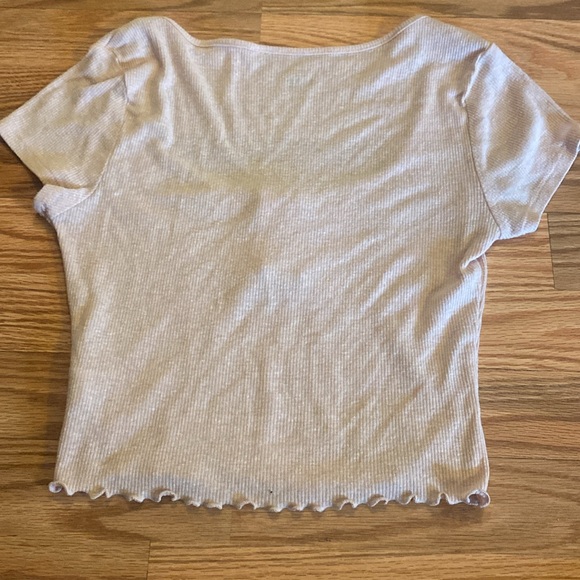 PacSun Ribbed Button Crop Top - Light Pink - Picture 3 of 5